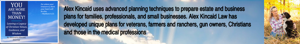 A book cover featuring a quote about the sky and clouds, titled &quot;The Family Farm: Passing & Protecting Your Legacy - Alex Kincaid Law