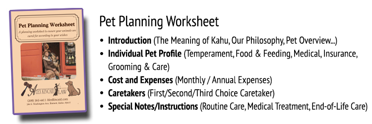 PDF of Pet Planning Worksheet